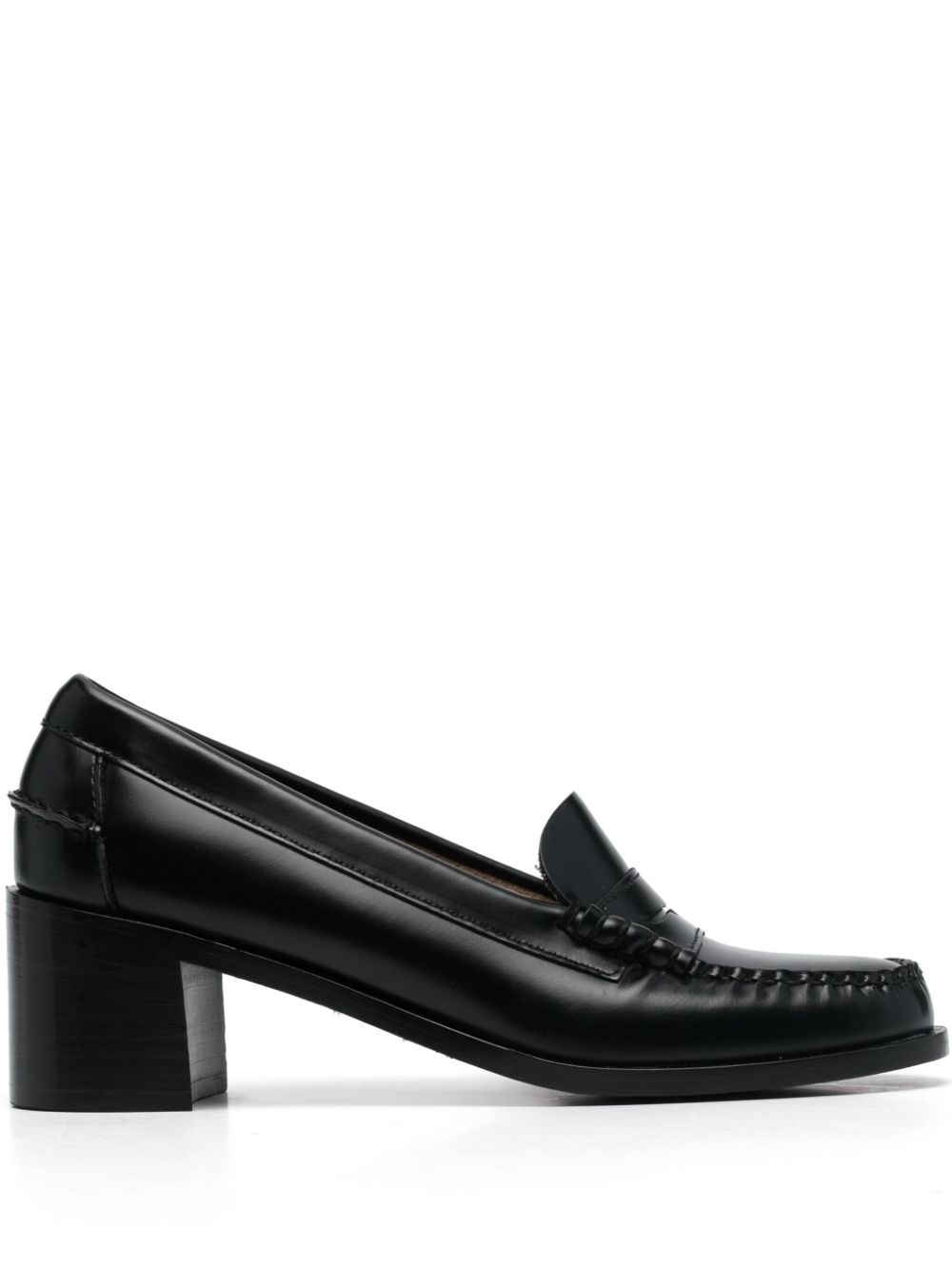 60mm leather loafers - Black