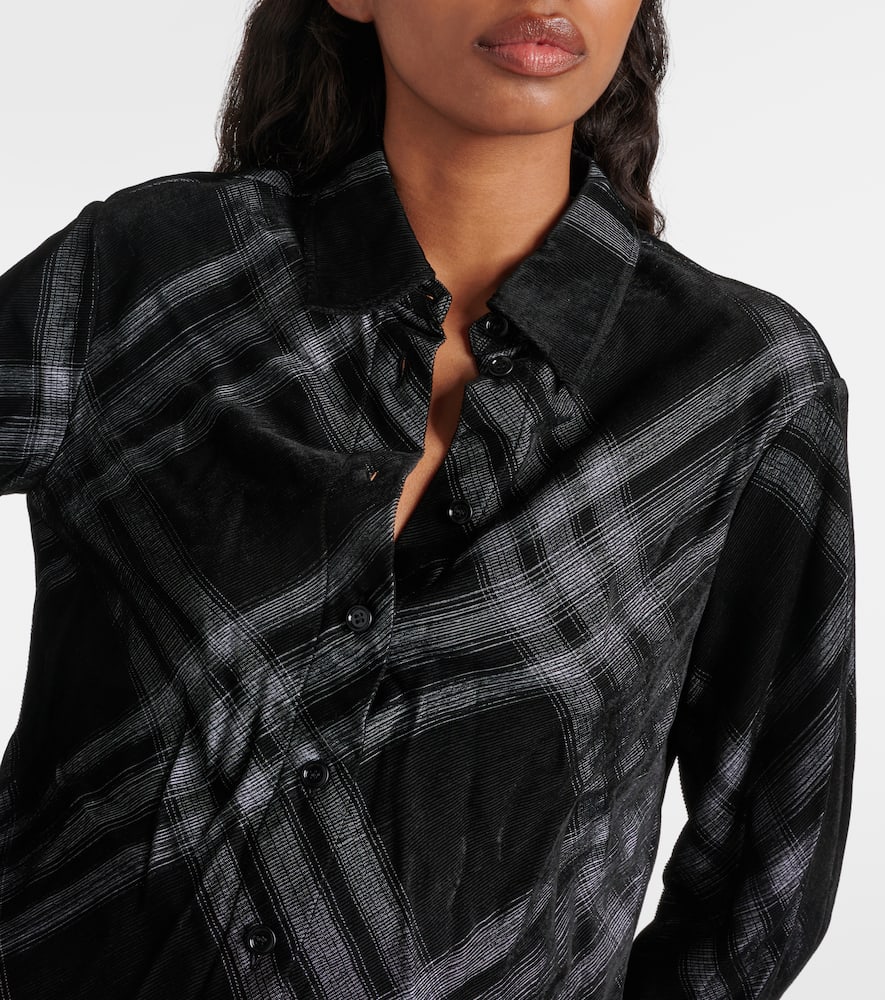 Check velvet shirt