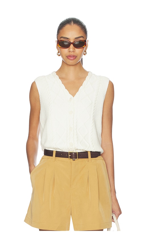 Varley Tatyana Cable Knit Vest Top in Ivory. - S also in XS, M
