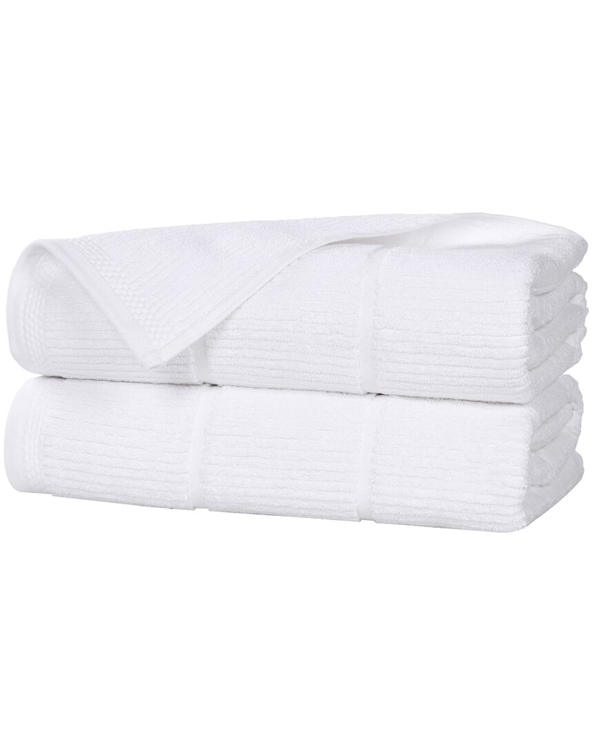Superior Set of 2 Milo Smart Twist Cotton Medium Weight Solid Ribbed Bath  Sheets
