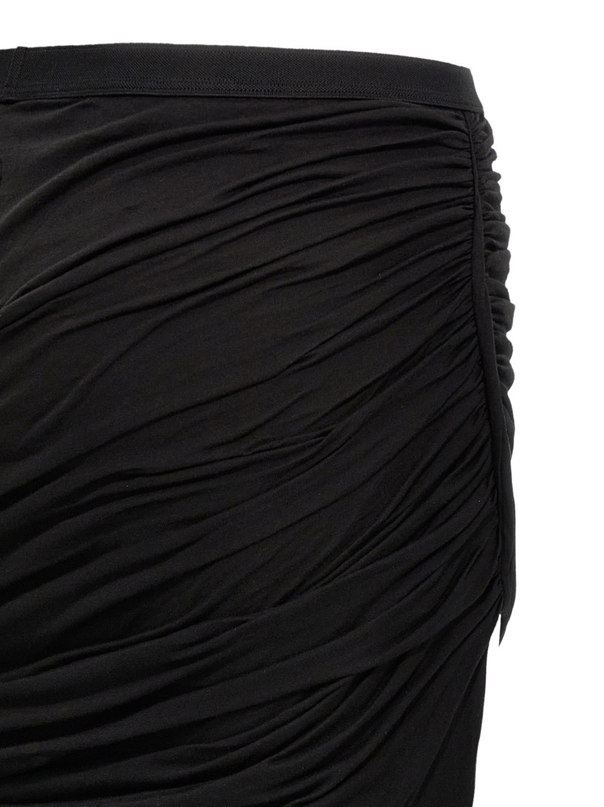 Black Asymmetric Long Skirt