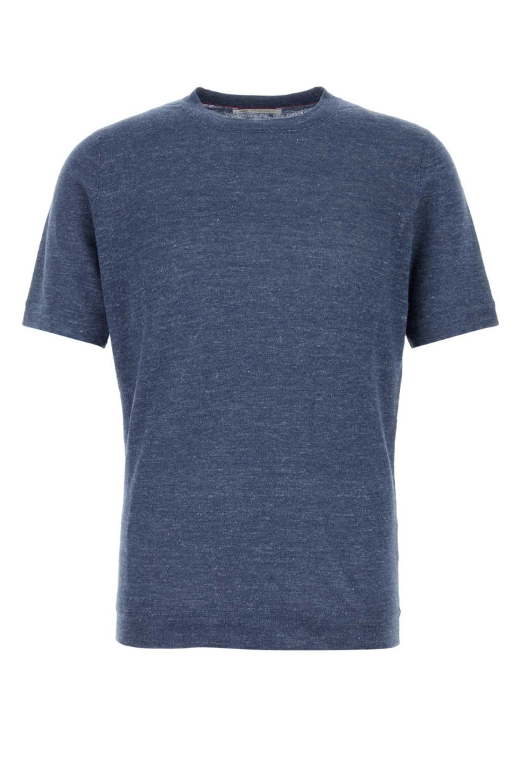Blue Linen Blend Sweater