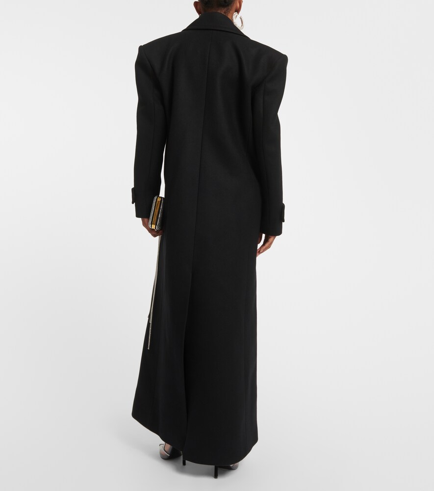 Double-breasted wool-blend coat