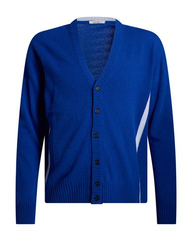 Man Cardigan Blue Size 38 Wool, Polyamide