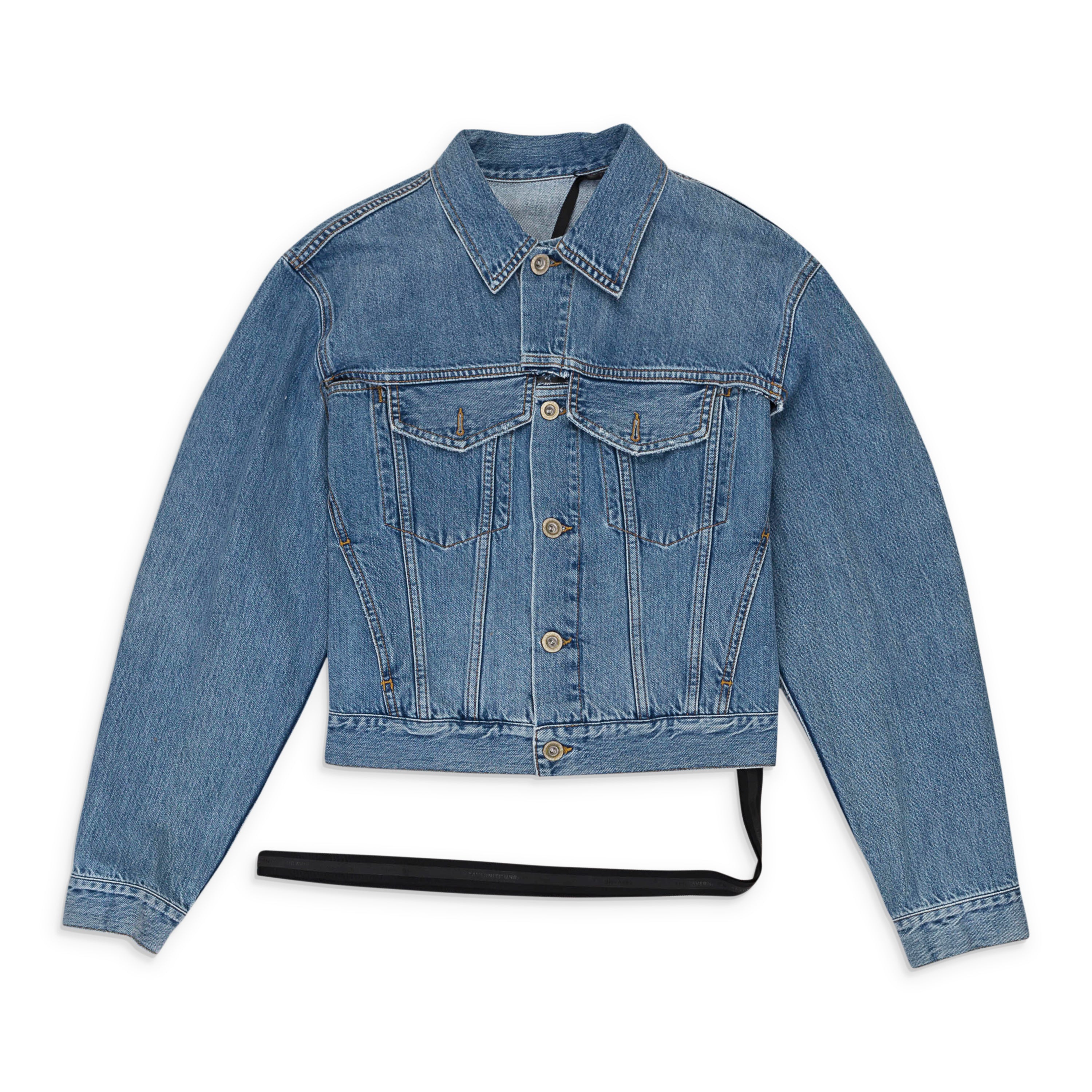 Indigo Snake Bolero Split Denim Jacket