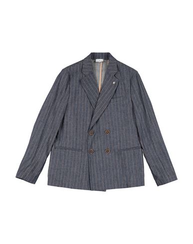 Kid Boy Blazer Blue Size 12 Cotton, Linen, Polyester