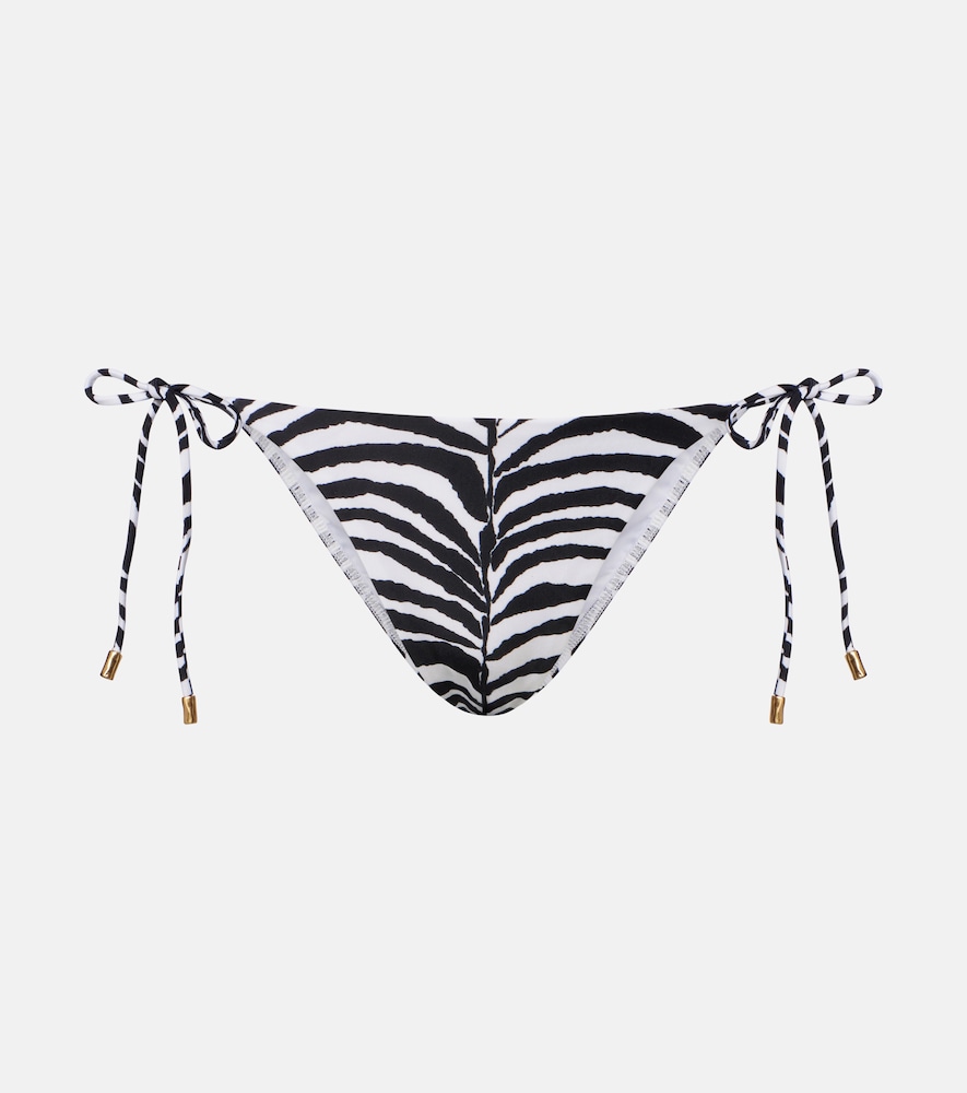 Tie Side zebra-print bikini bottoms
