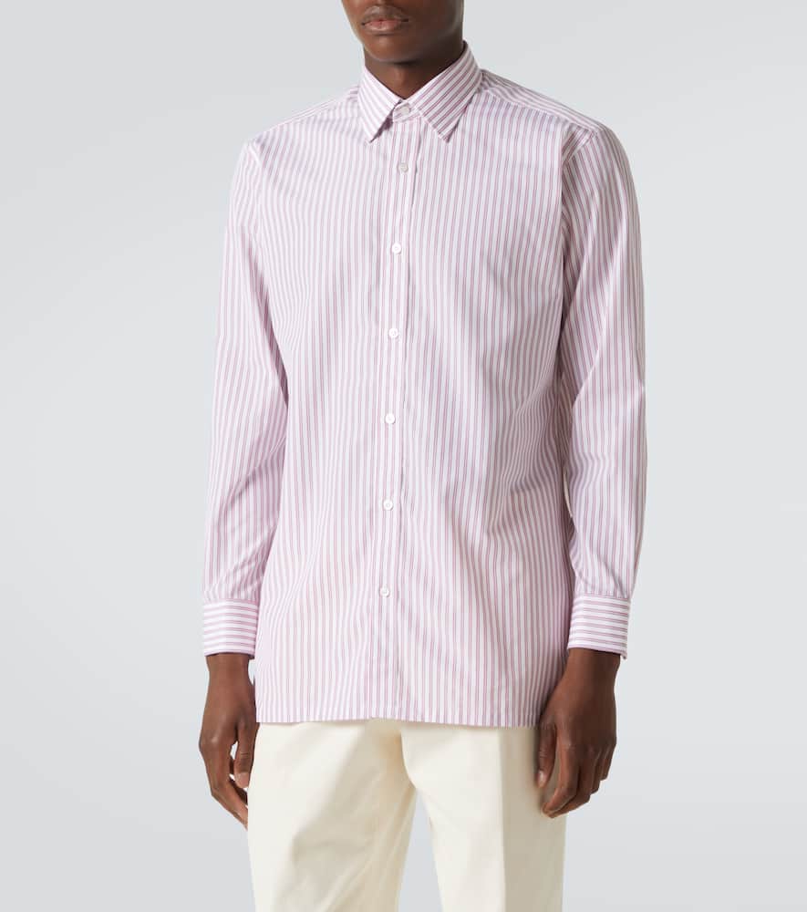 Striped cotton poplin shirt