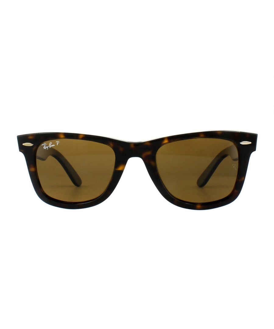 Ray-Ban Rectangle Unisex Tortoise Brown Polarized Sunglasses - One