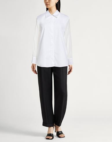 Woman Shirt White Size 10 Cotton, Polyamide, Elastane