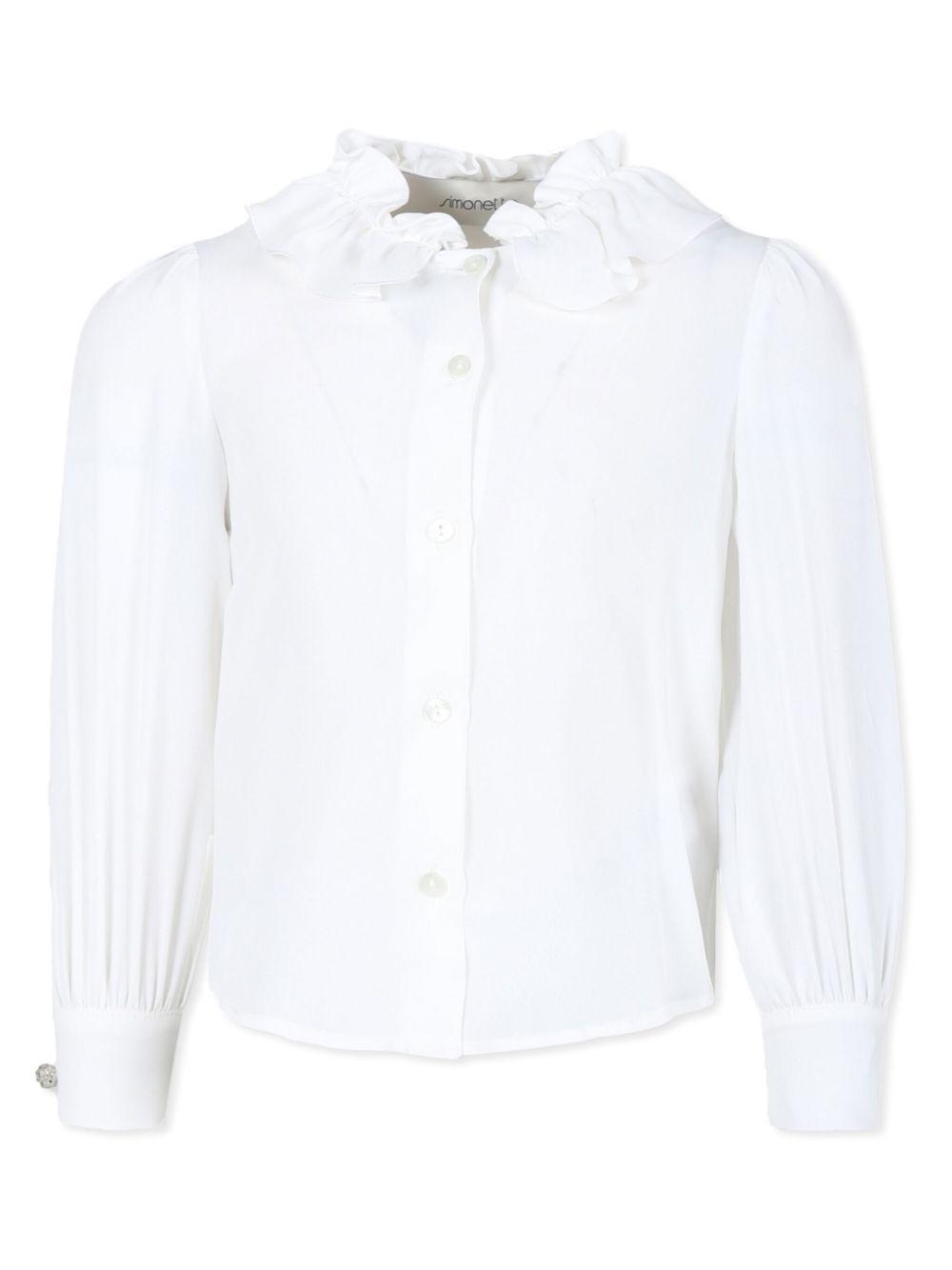 Ruffled collar blouse - White