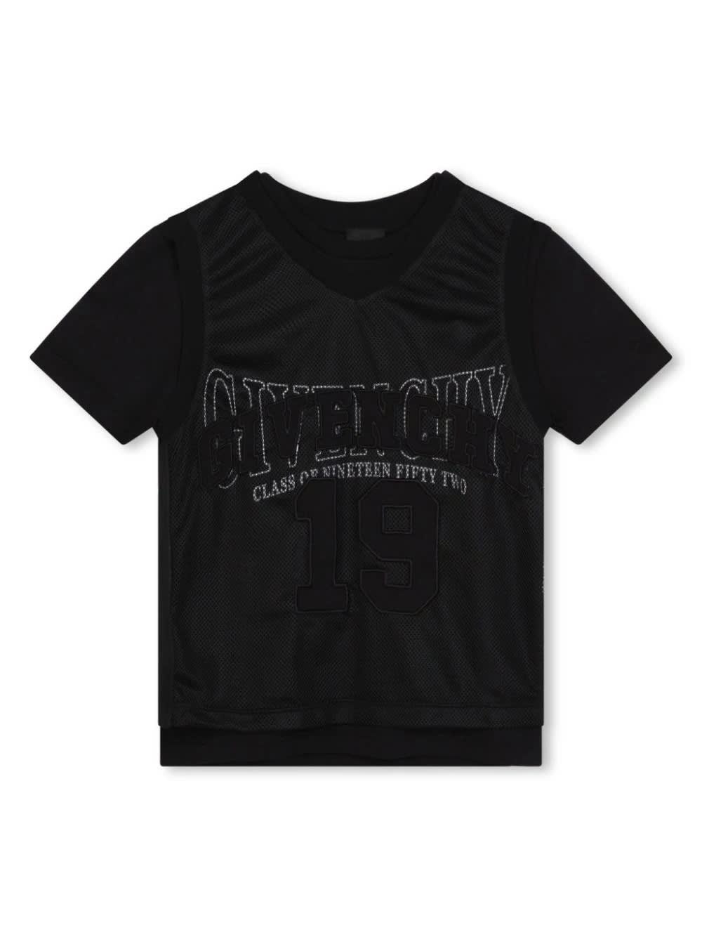 Logo-print crew-neck T-shirt set - Black