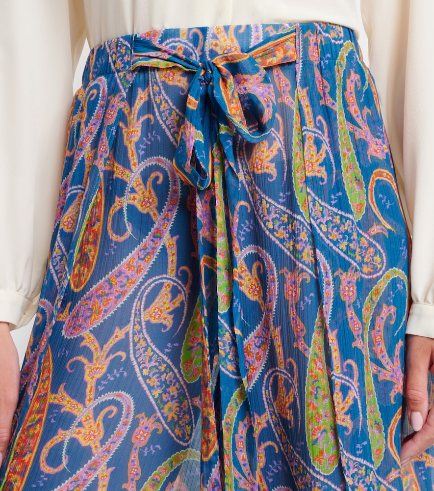 Paisley wide-leg pants