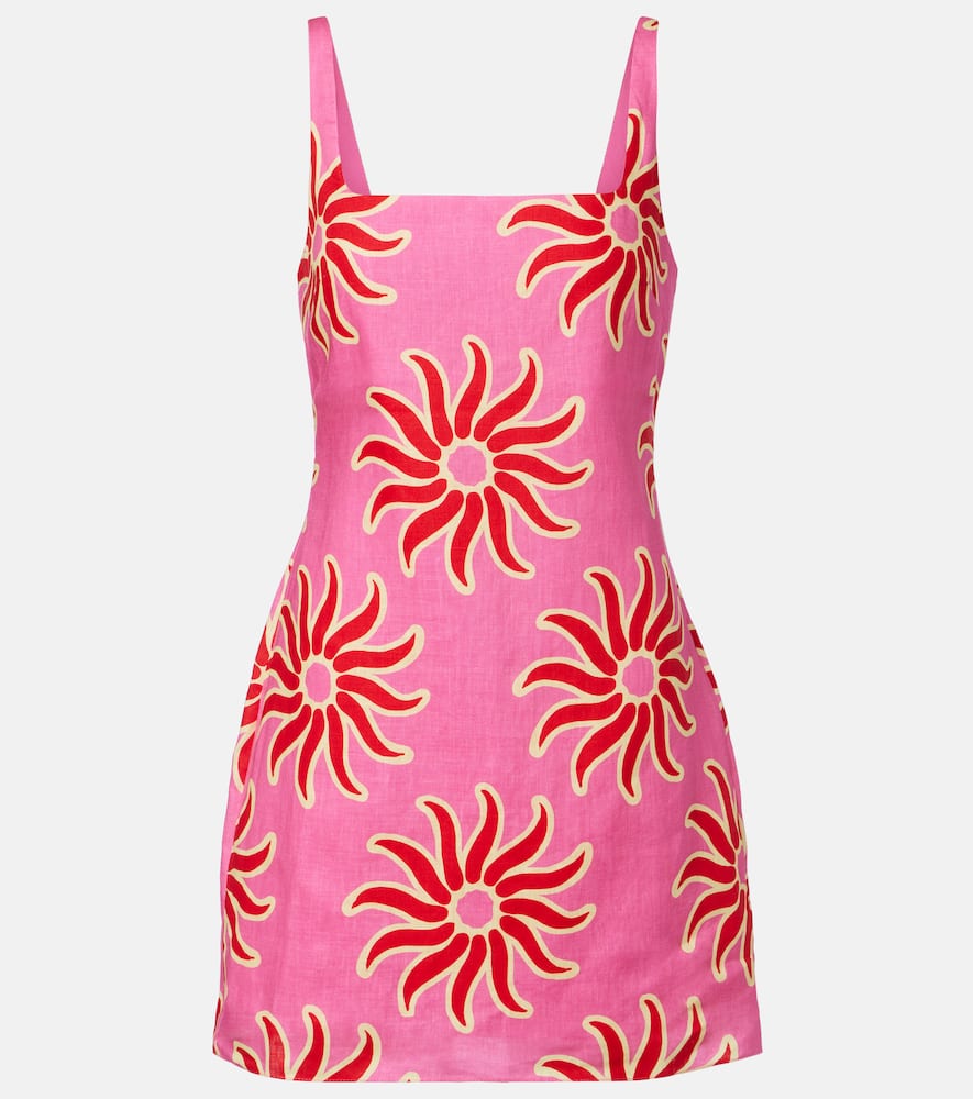 Clara printed linen midi dress