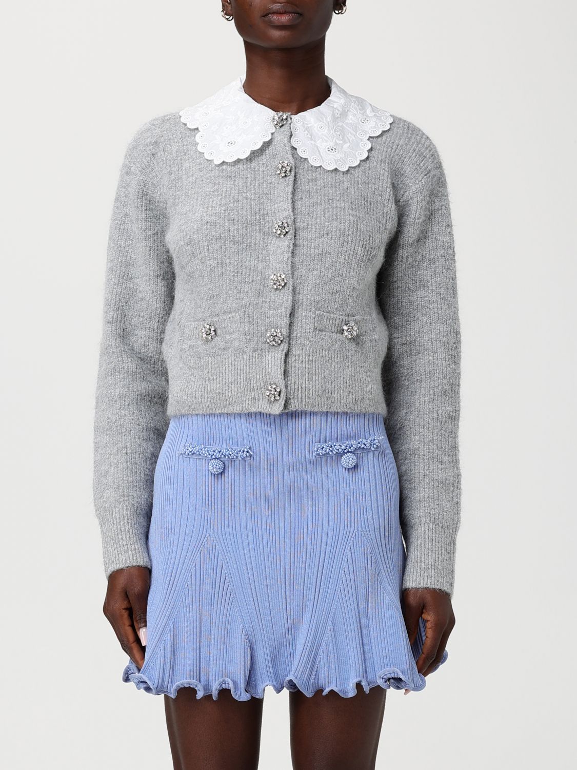 Cardigan With Lace Collar
