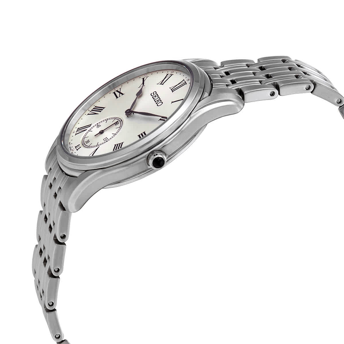 Quartz Cream Dial Stainless Steel Mens Watch SRK047P1