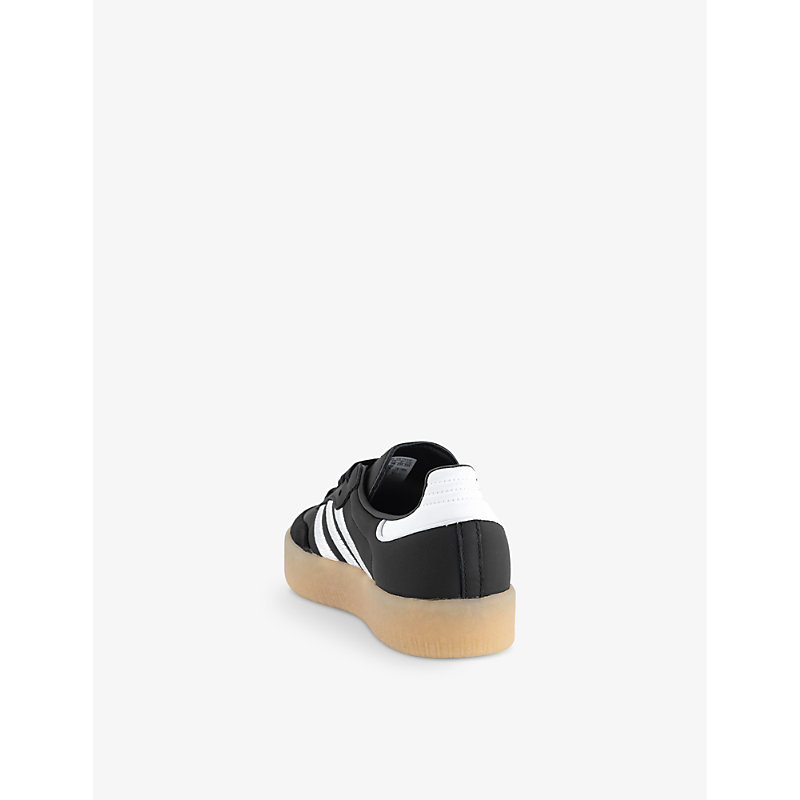 Womens Black Black White Sambae Leather Low-top Trainers 3.5