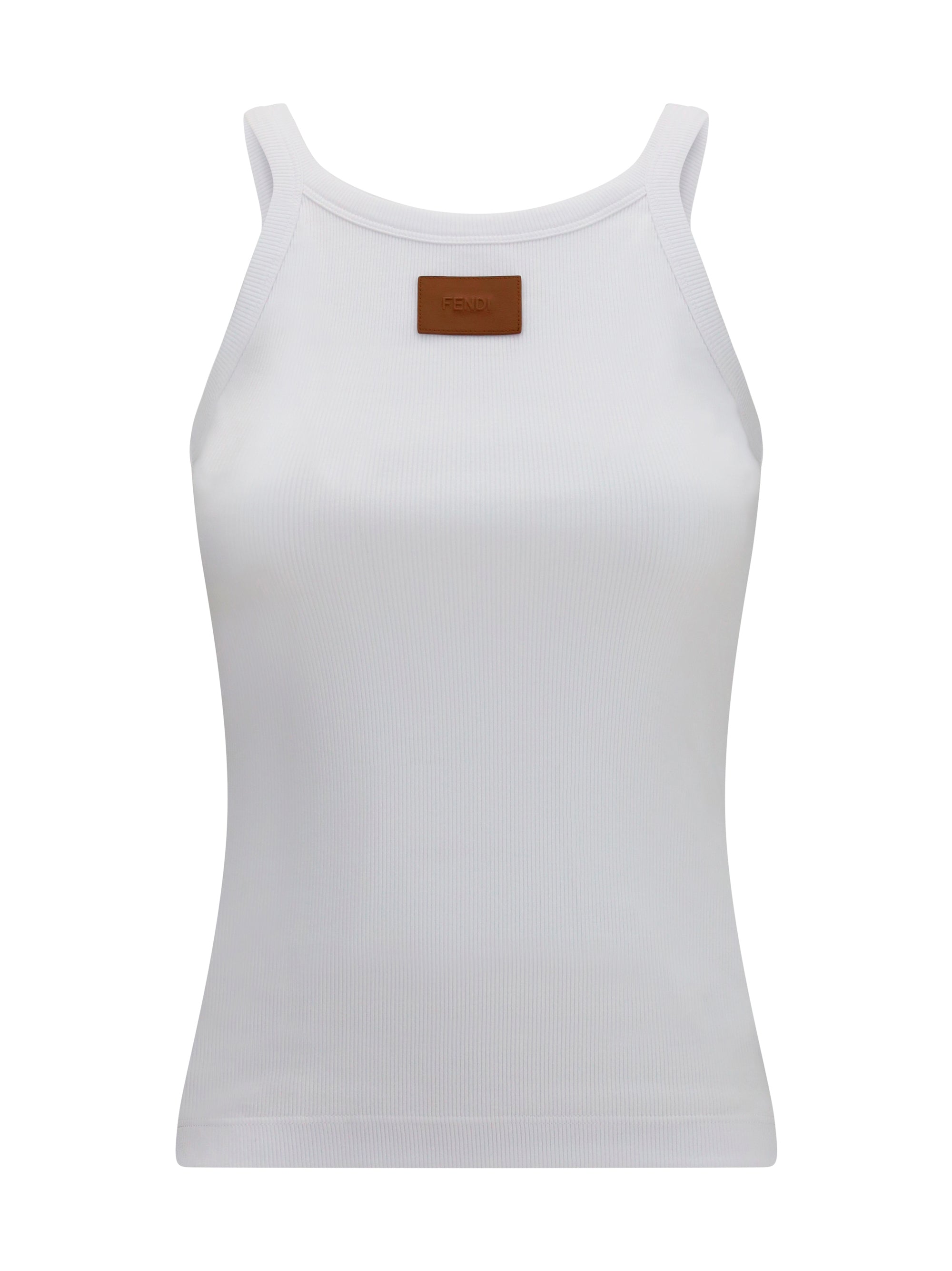 Ribbed Cotton Tank Top — White