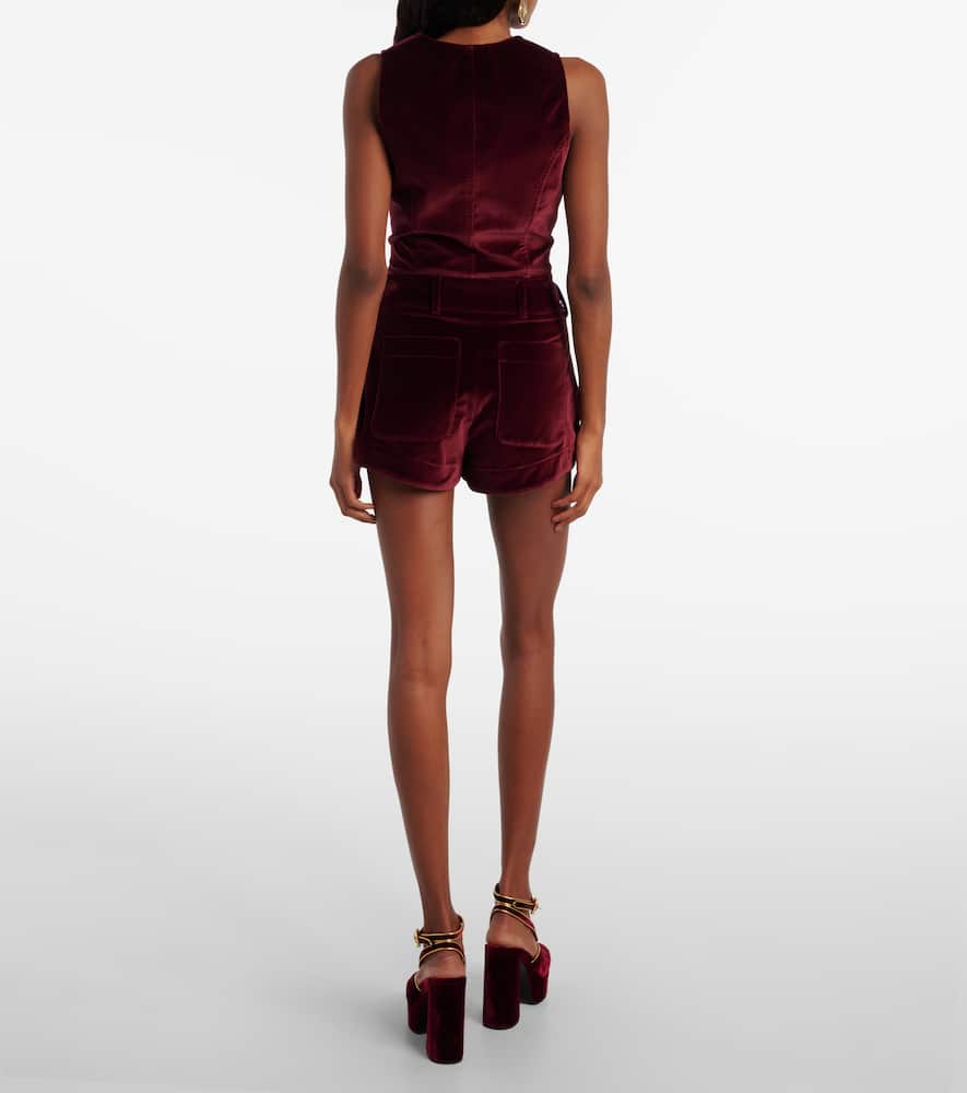 Cotton velvet shorts