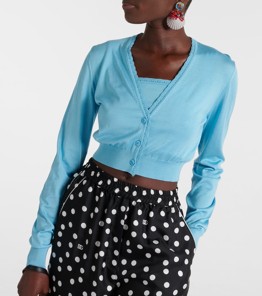 Capri cropped silk cardigan