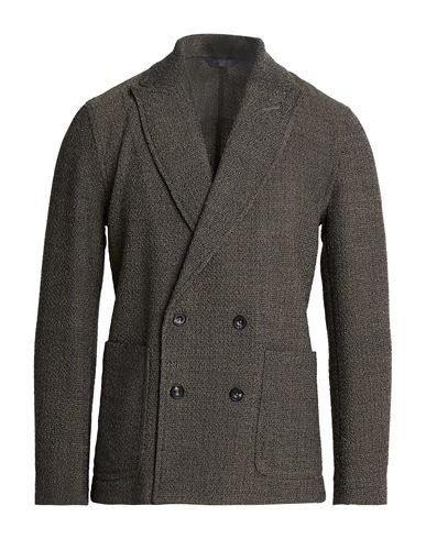 Man Blazer Khaki Size 40 Virgin Wool, Linen, Cotton, Polyamide, Elastane