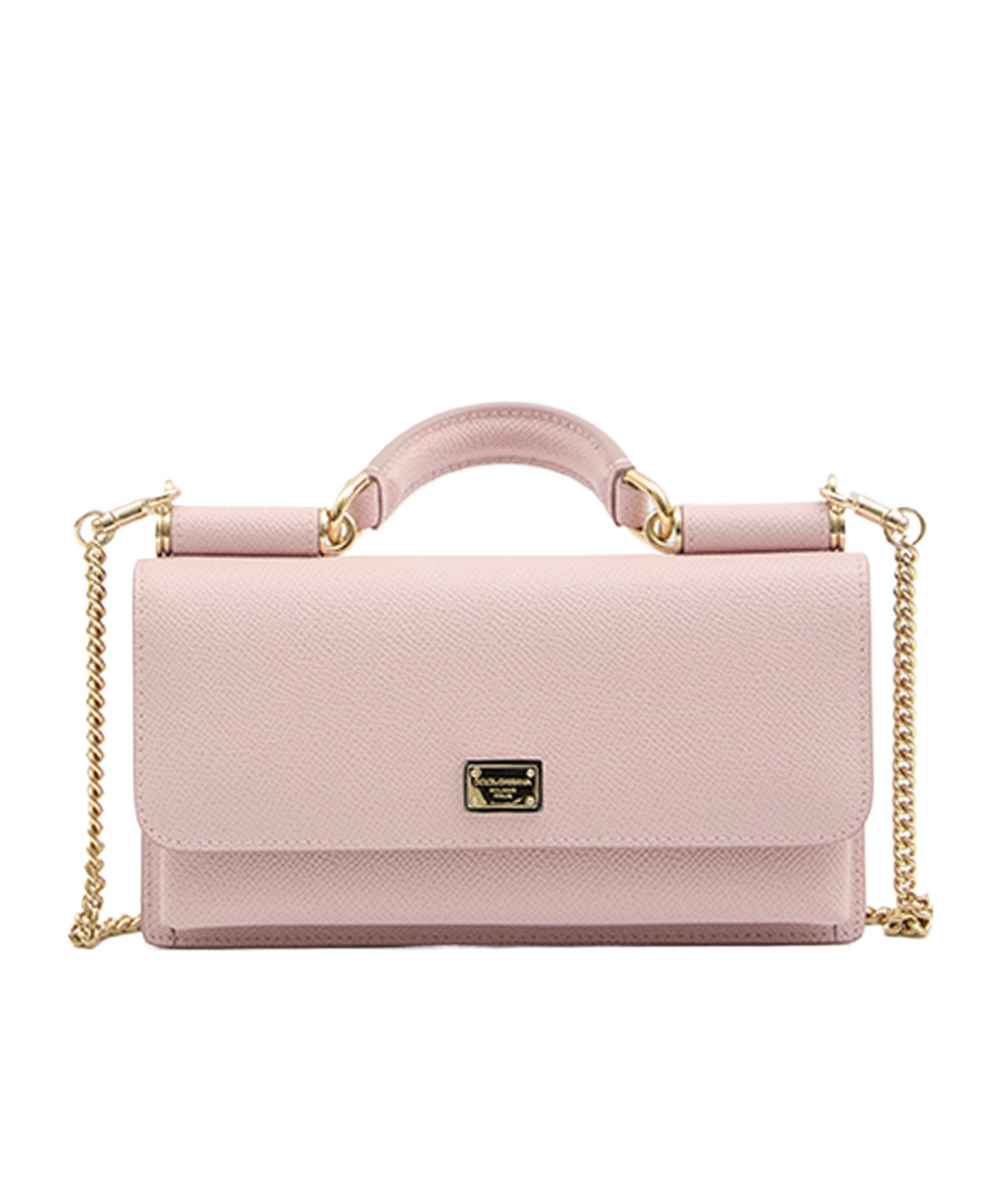Logo Plaque Foldover Top Clutch Bag