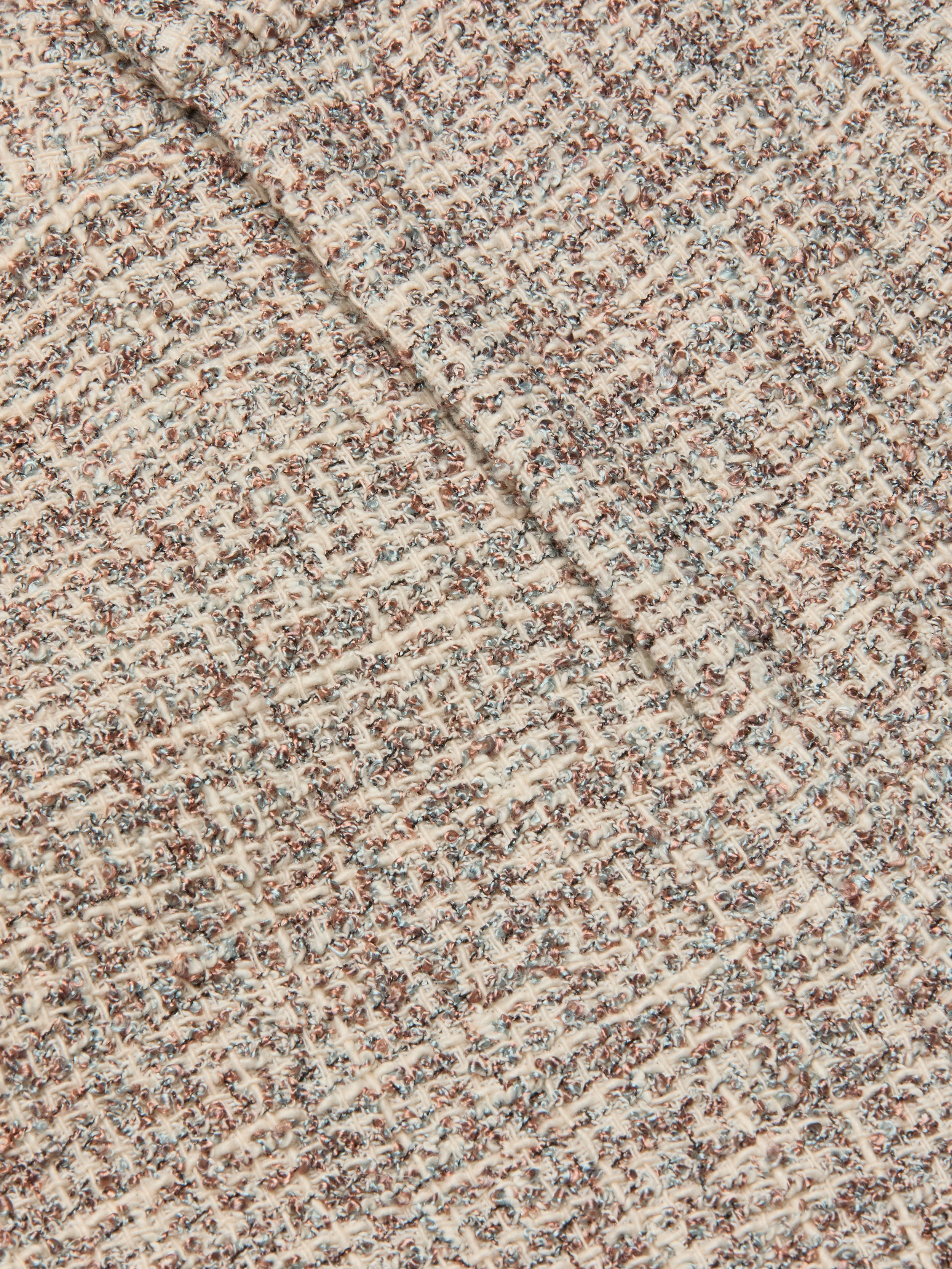 Lula Cropped Tweed Trouser In Dusty Blue Multi Tweed