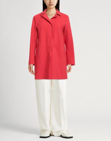 Woman Overcoat & Trench Coat Tomato red Size 10 Polyamide, Elastane