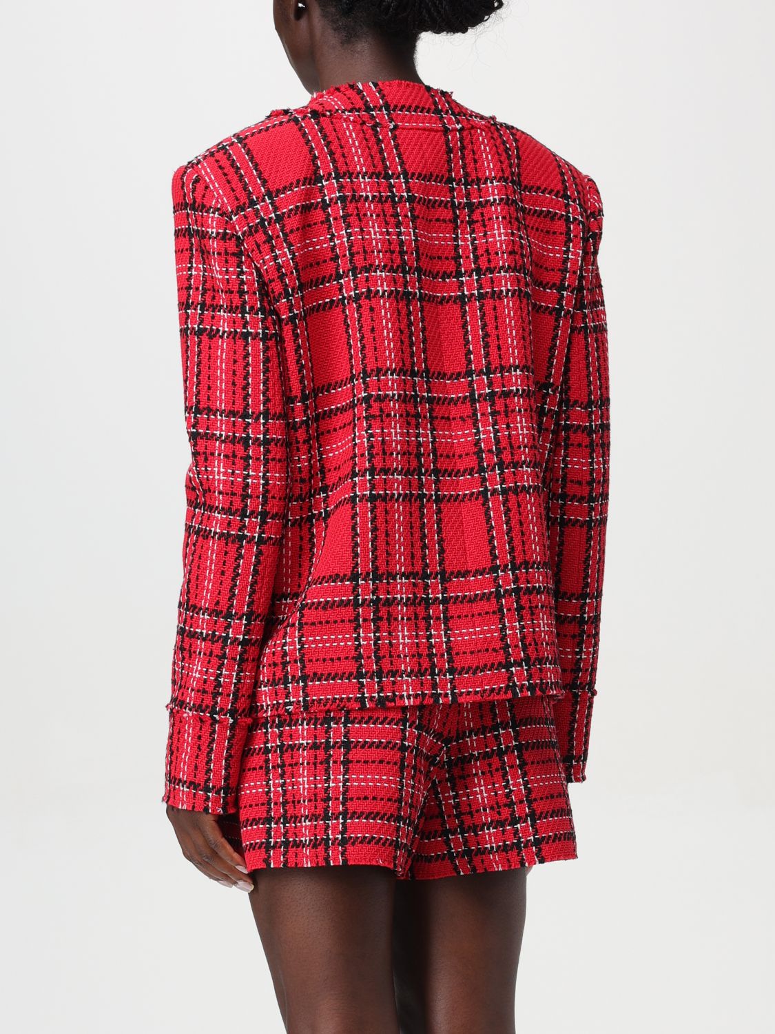 Checked tweed jacket - Red