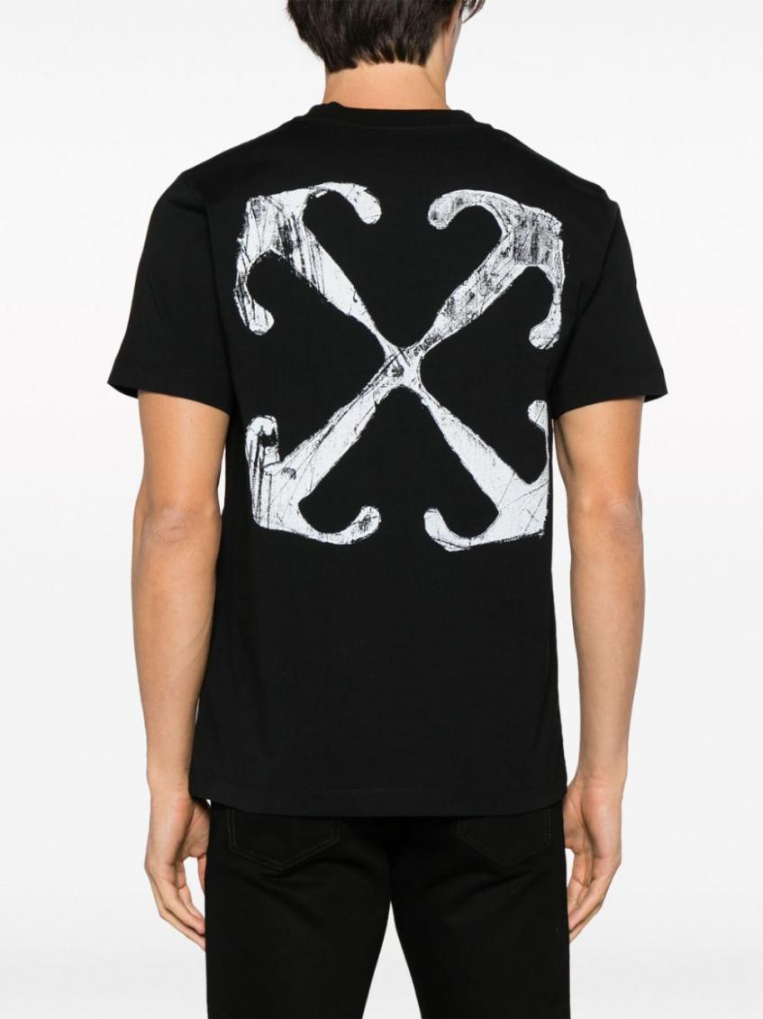 Scratch Arrow-print T-shirt - Black