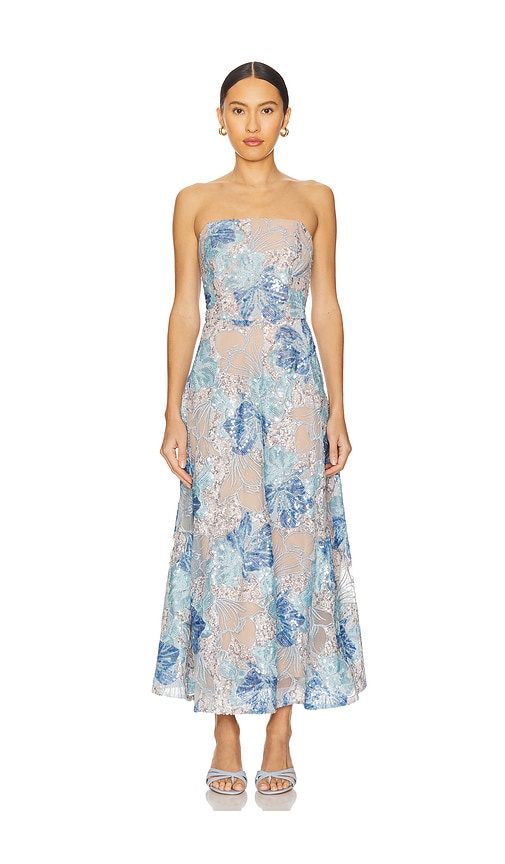 ELLIATT Leonie Cocktail Midi Dress in Baby Blue. - M also in