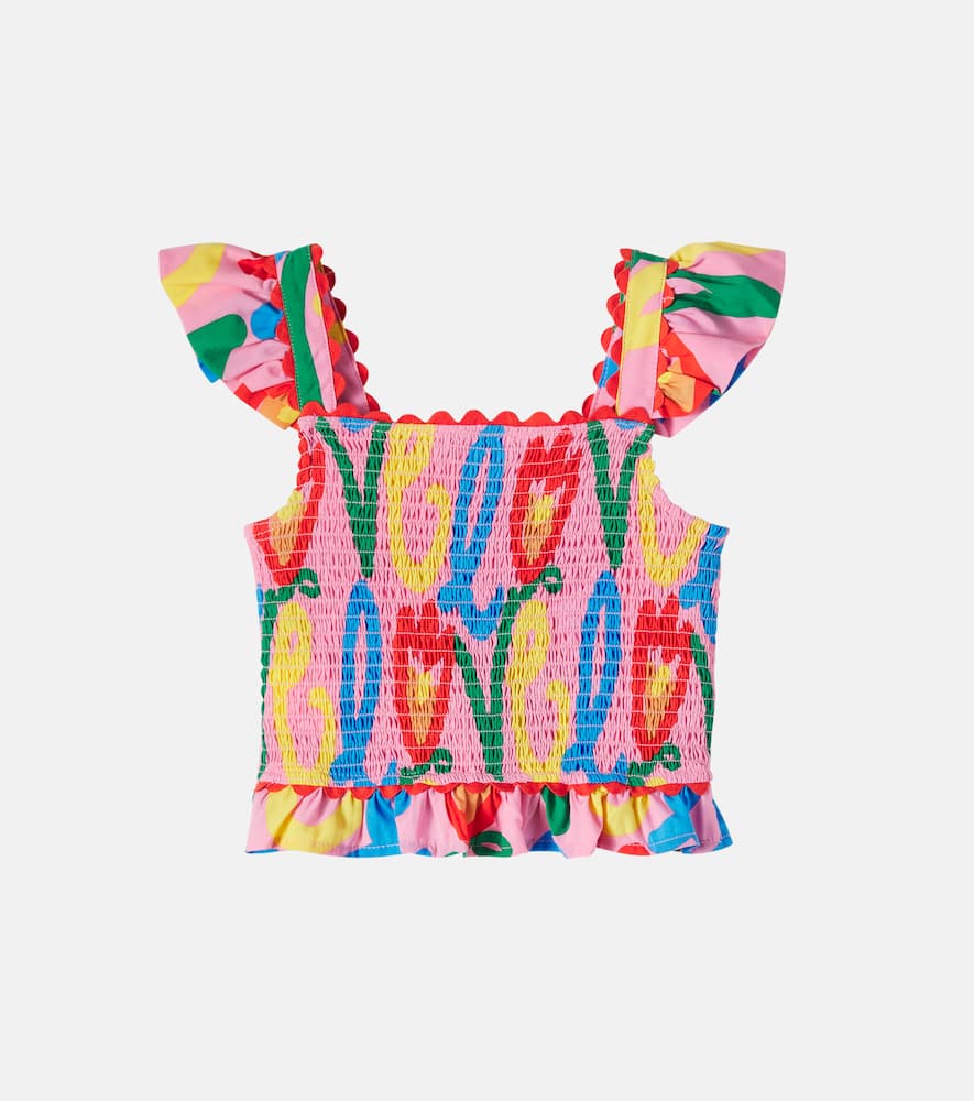 Printed ruffled top