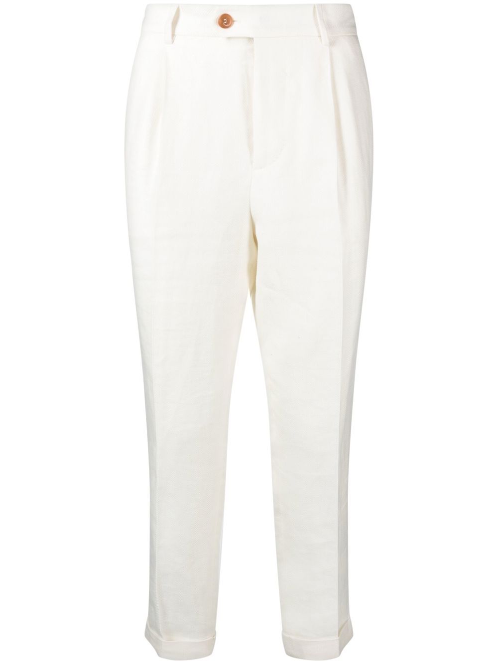 Cropped tailored trousers - White