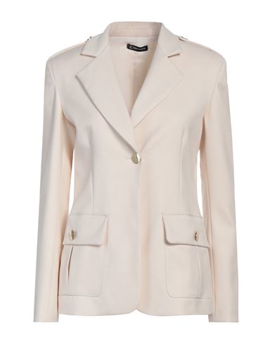 Woman Blazer Cream Size 10 Polyester, Viscose, Elastane