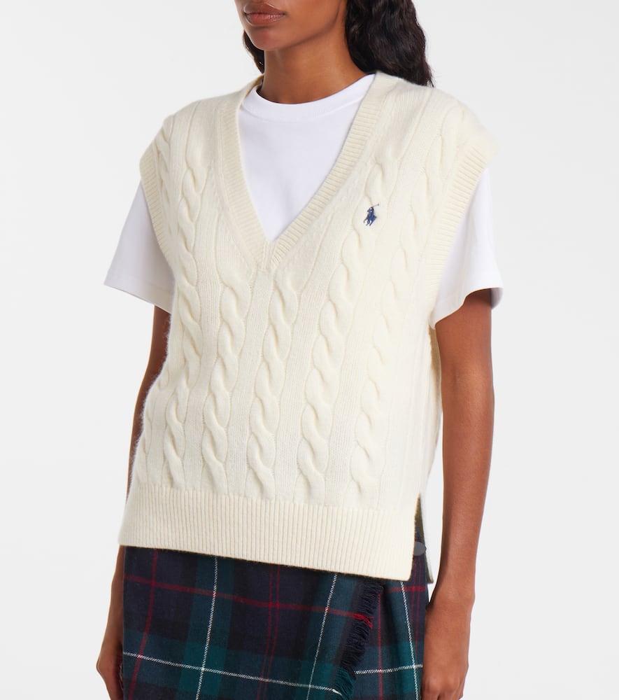Cable-knit wool and cashmere vest