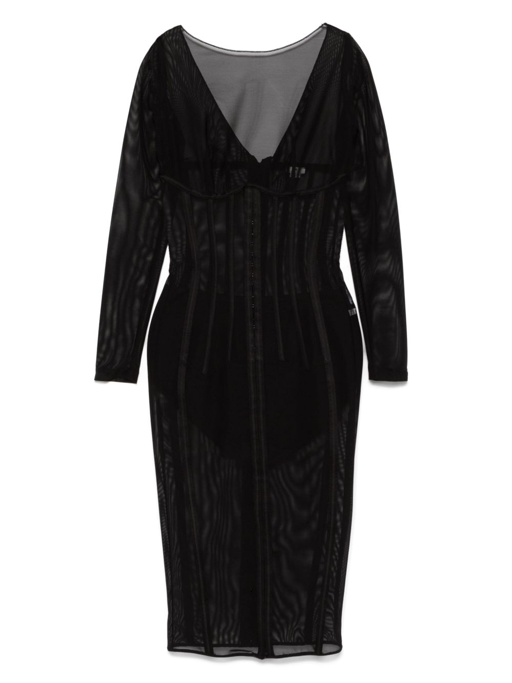 Elisabetta Franchi tulle midi dress - Black