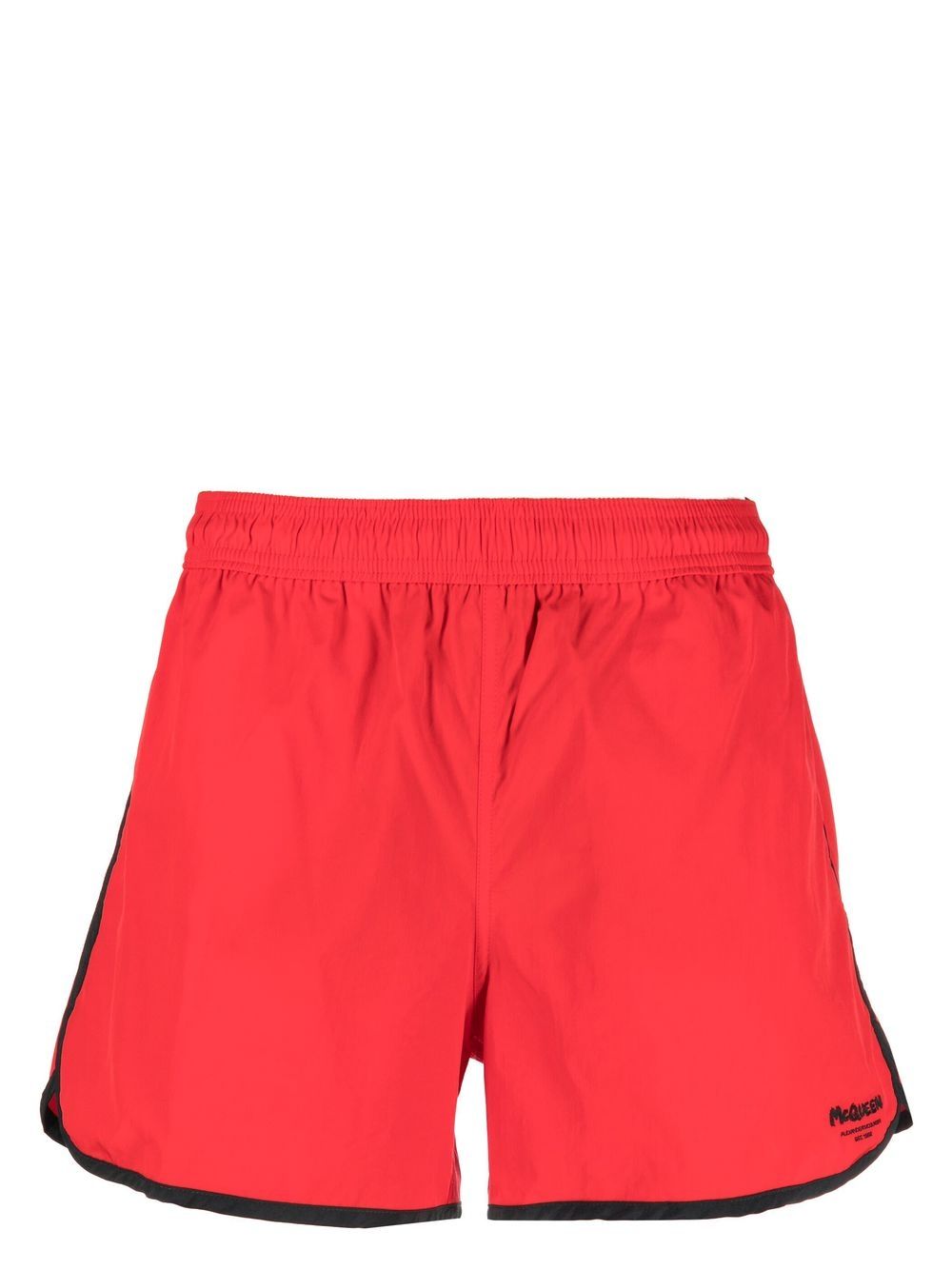 Logo-print detail swim shorts - Red
