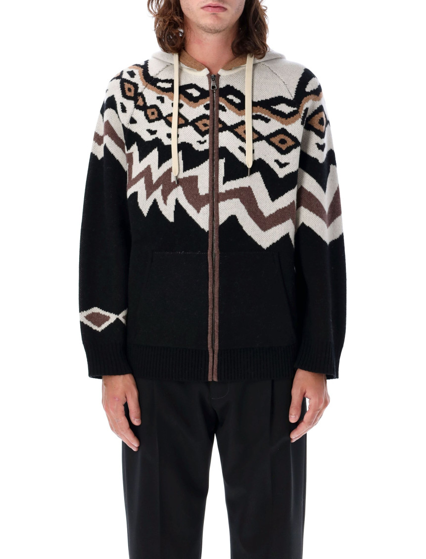 Black Norway knitted hoodie
