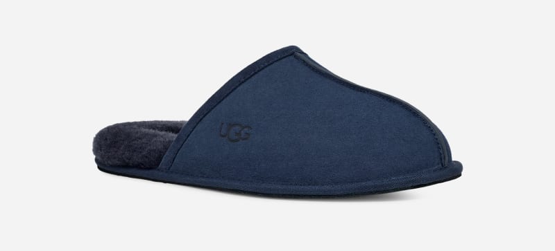 ® Men's Scuff Sheepskin Backless Slipper in Deep Ocean