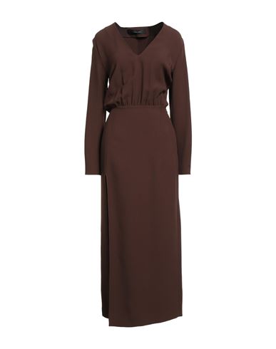 Woman Maxi dress Brown Size 4 Polyester