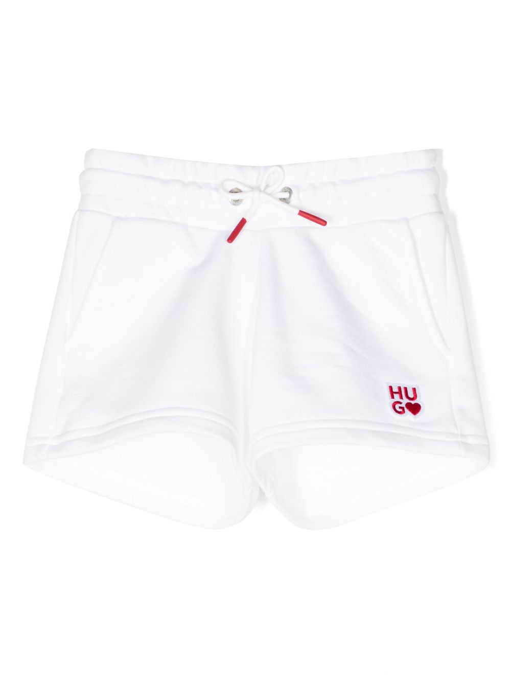 Embroidered-logo cotton shorts - White