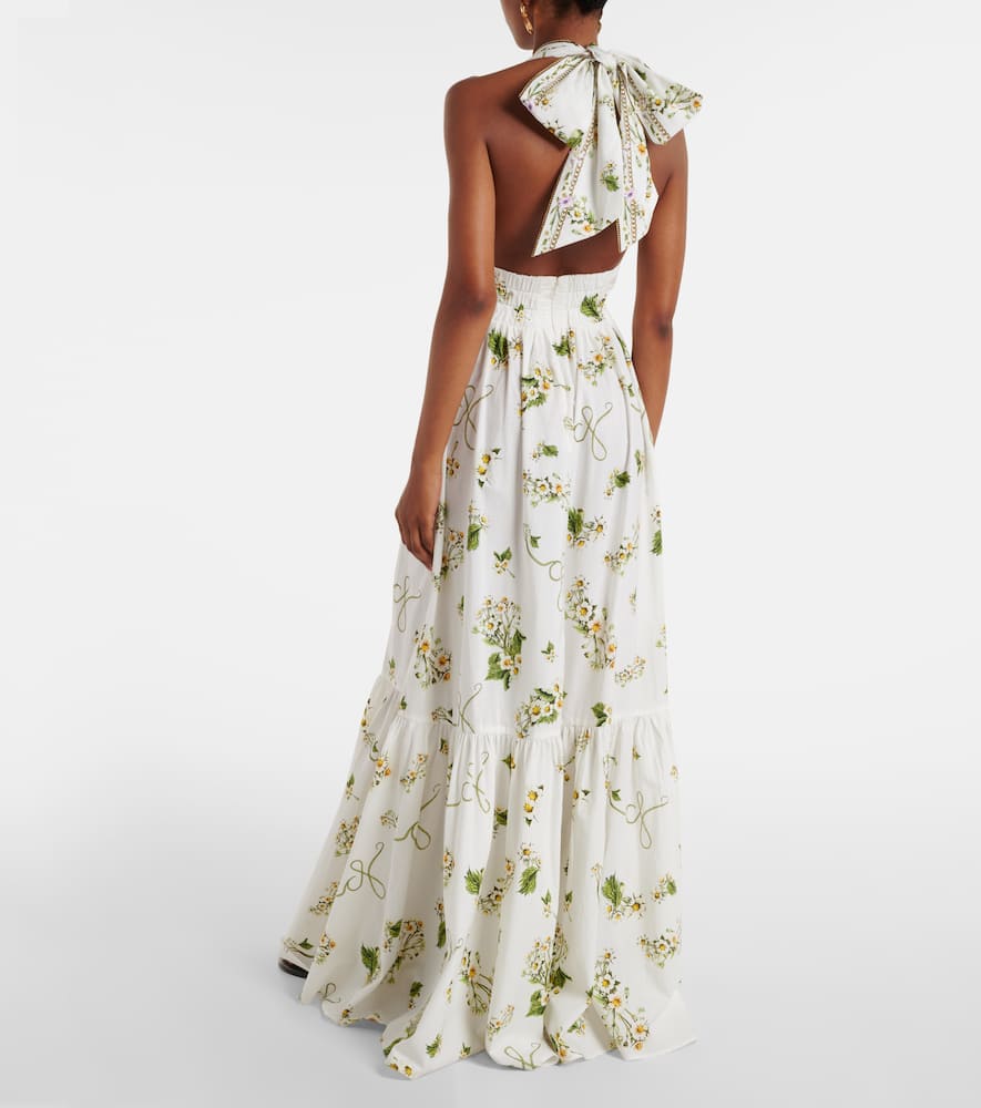 Embellished cotton maxi dress