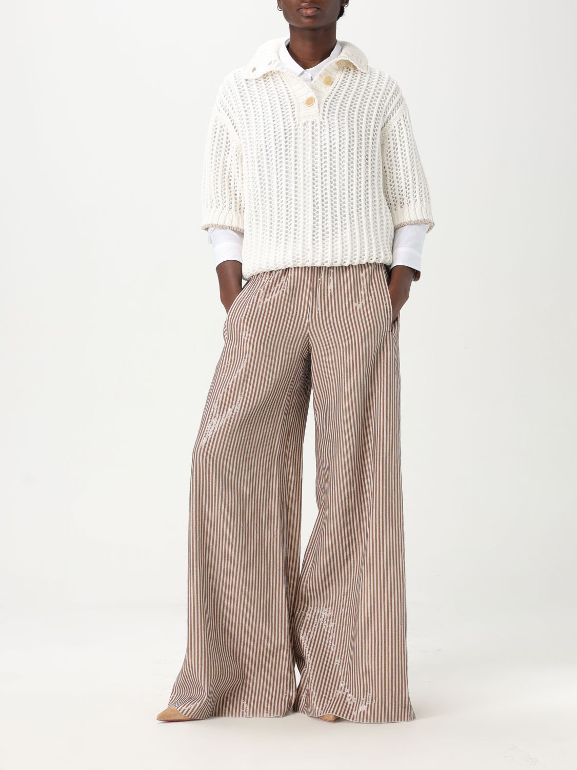 Sweater BRUNELLO CUCINELLI Woman color Yellow Cream