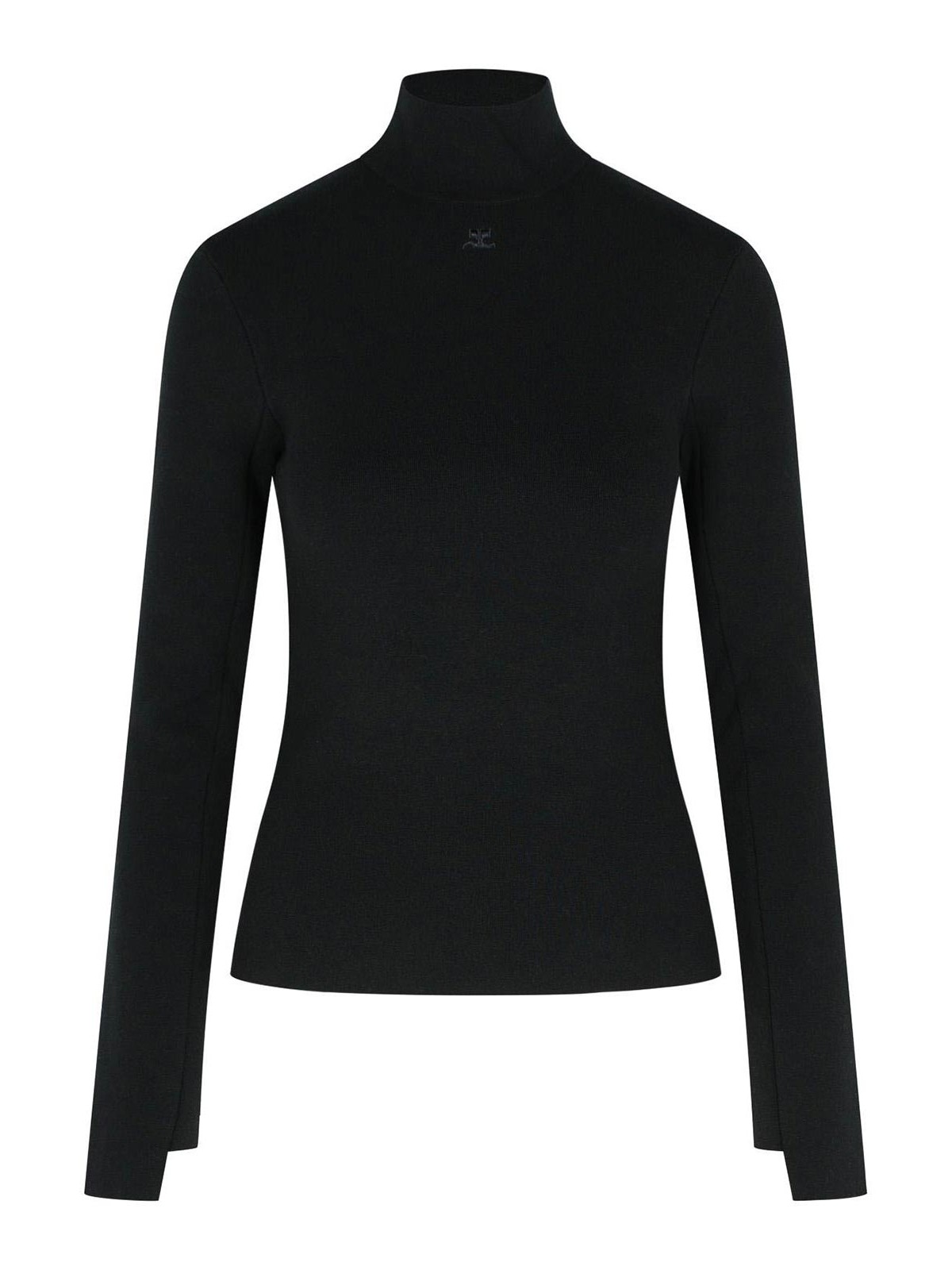 Turtleneck Sweater In Black Viscose Blend