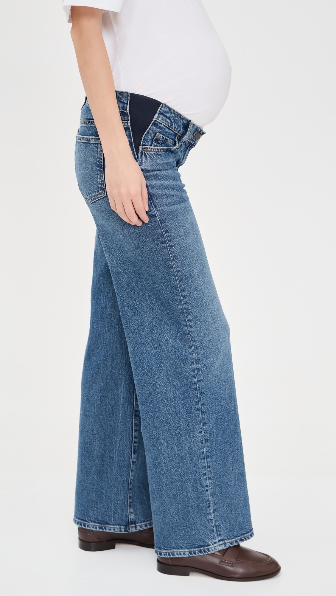 The Relaxed Wide Leg Maternity Jeans True Indigo
