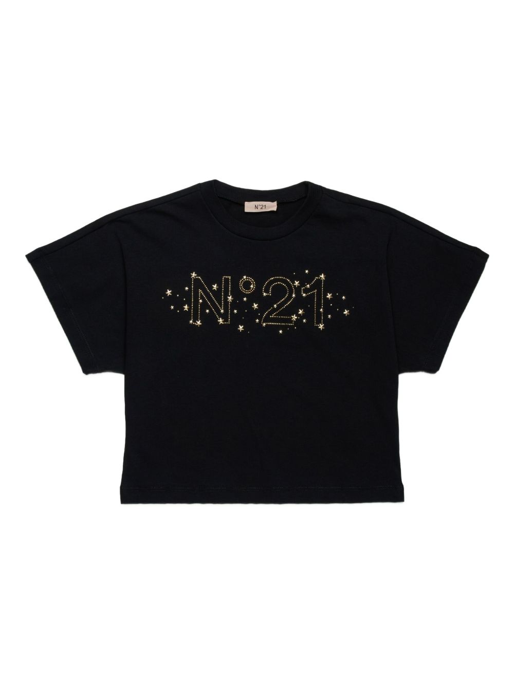 Embellished-logo T-shirt - Black