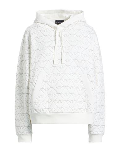 Woman Sweatshirt White Size L Cotton, Elastane