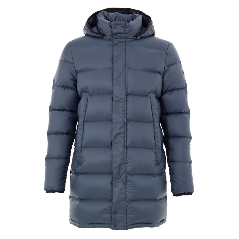Nylon Quilted Down Jacket — Gray