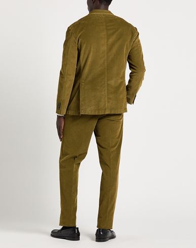 Man Suit Military green Size 42 Cotton, Modal, Elastane