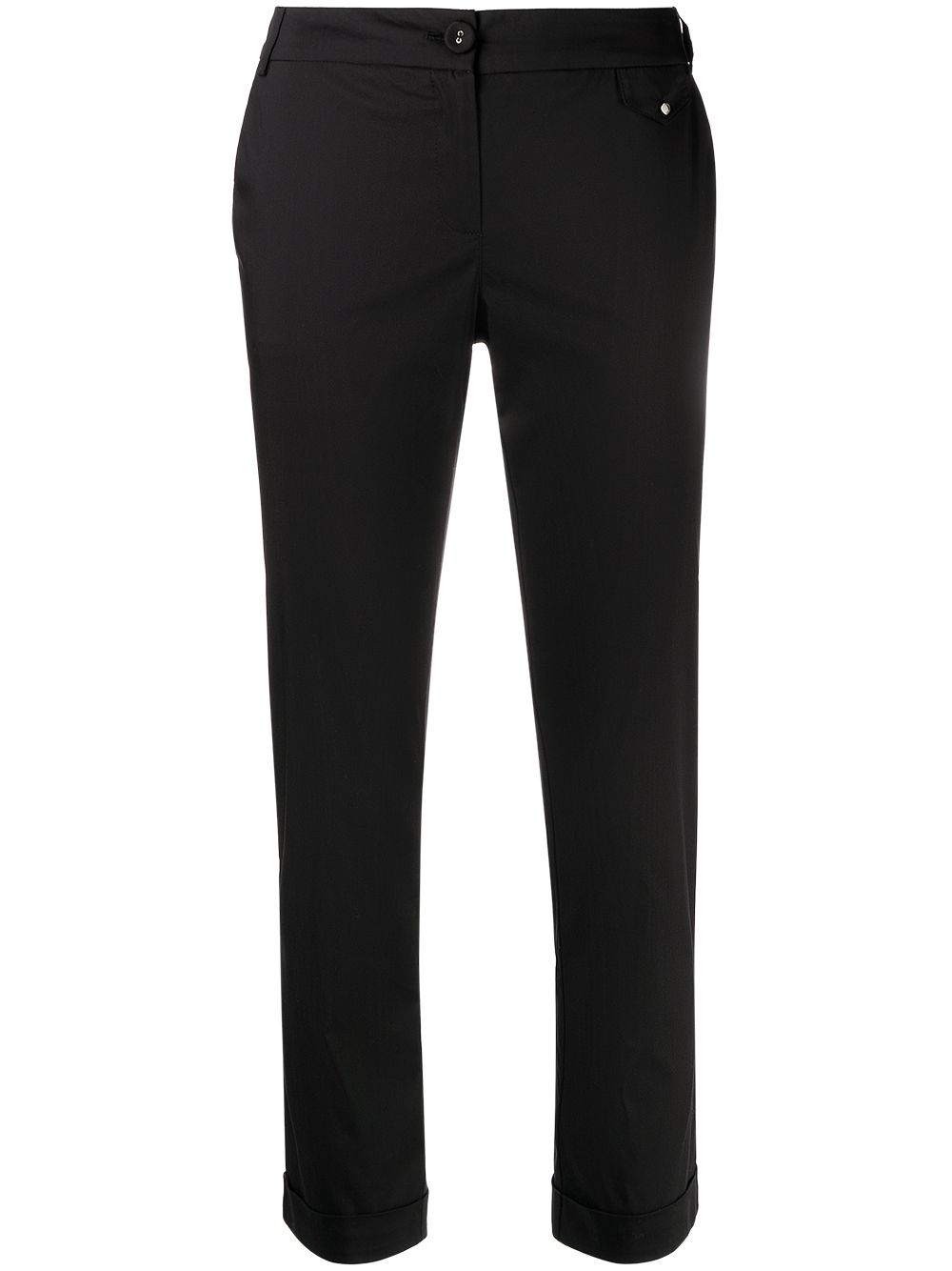 Slim-fit cropped trousers - Black
